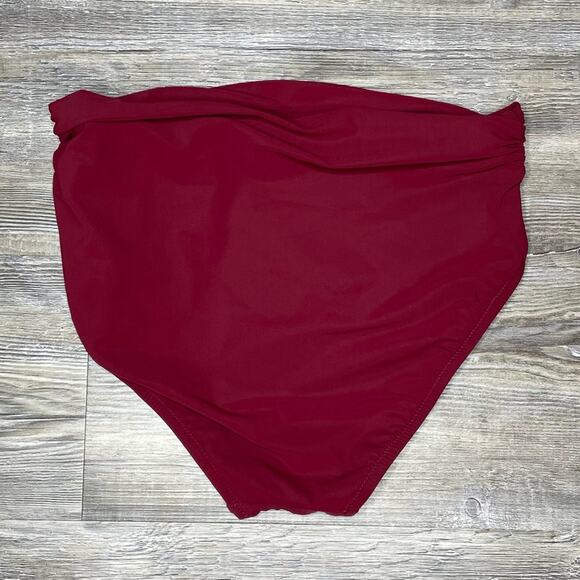 Profile by Gottex Women's Merlot Tutti Frutti Shirred Tankini Swim Bottoms sz 8 - Picture 4 of 4